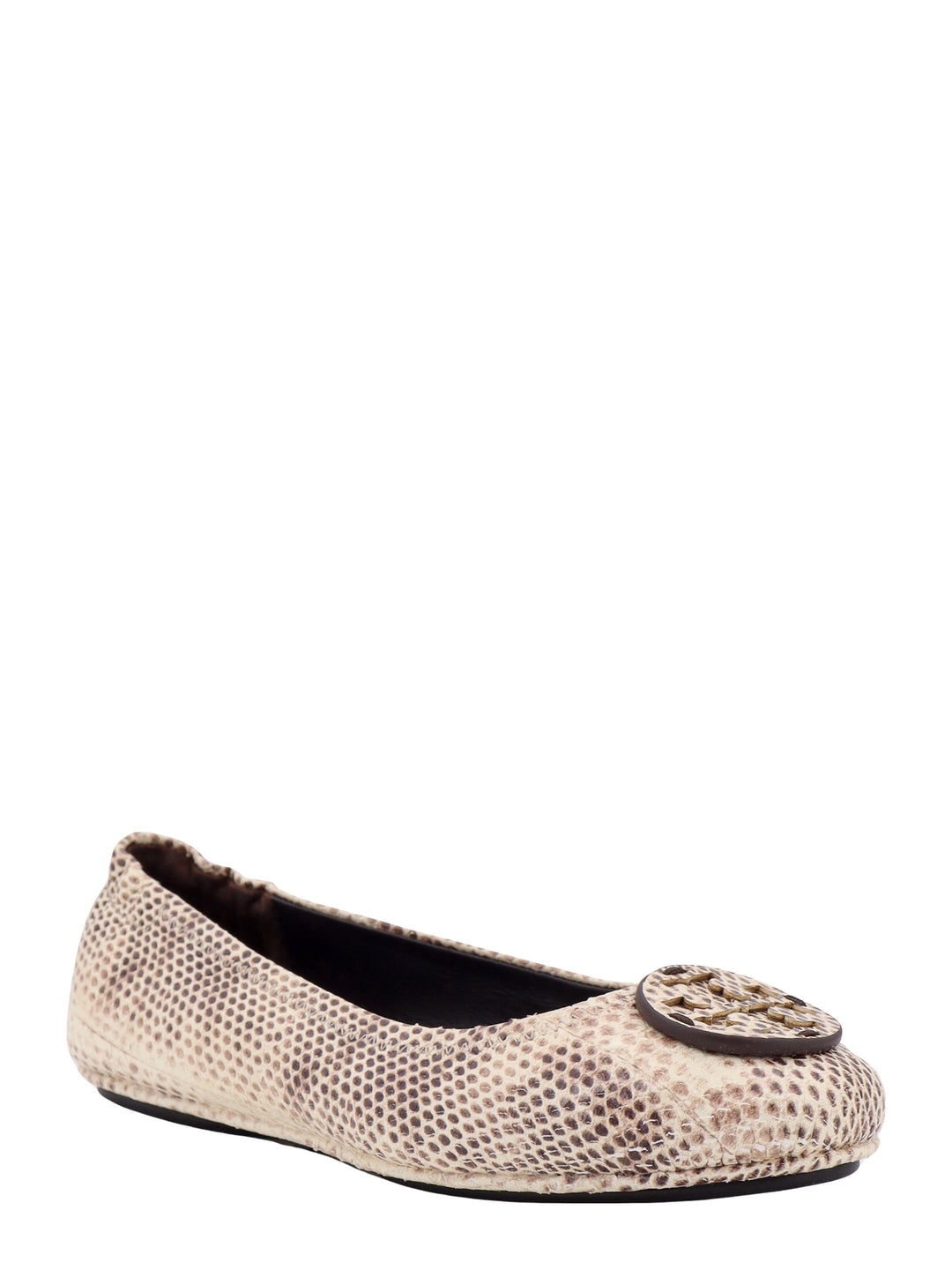 Leather ballerinas with animalier print