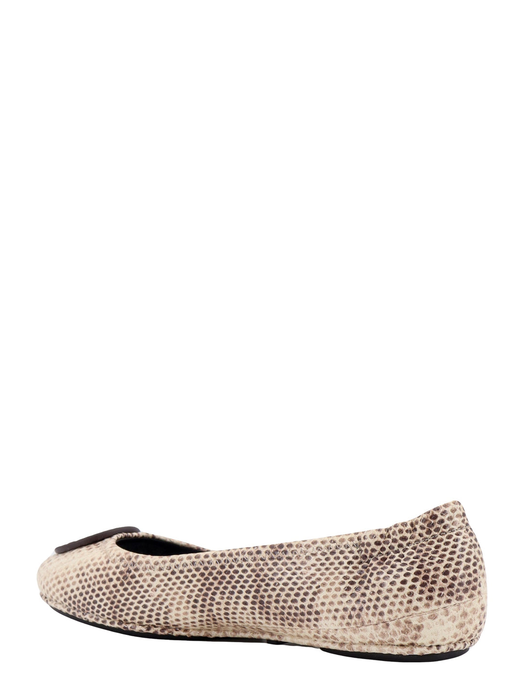 Leather ballerinas with animalier print