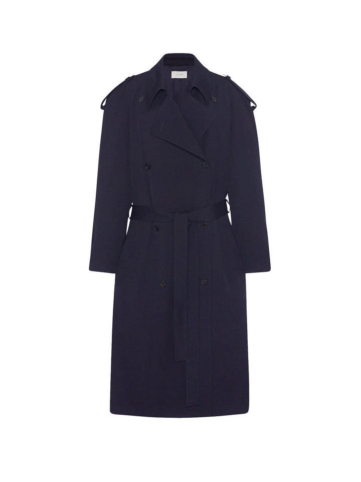 Double-breasted virgin wool trench