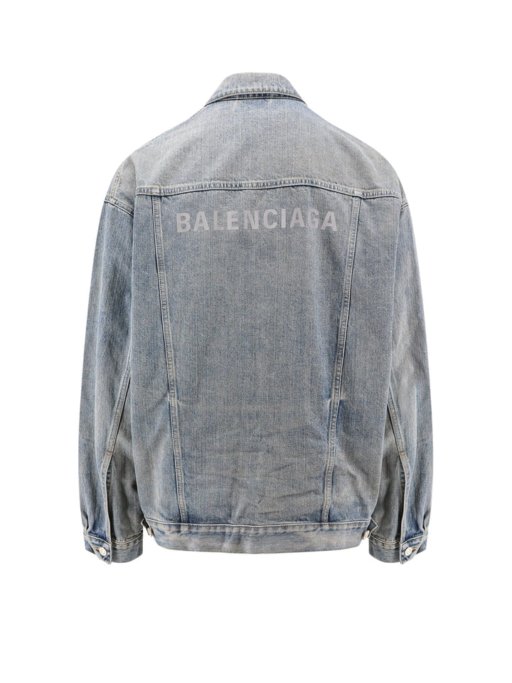 Oversize denim jacket with back logo