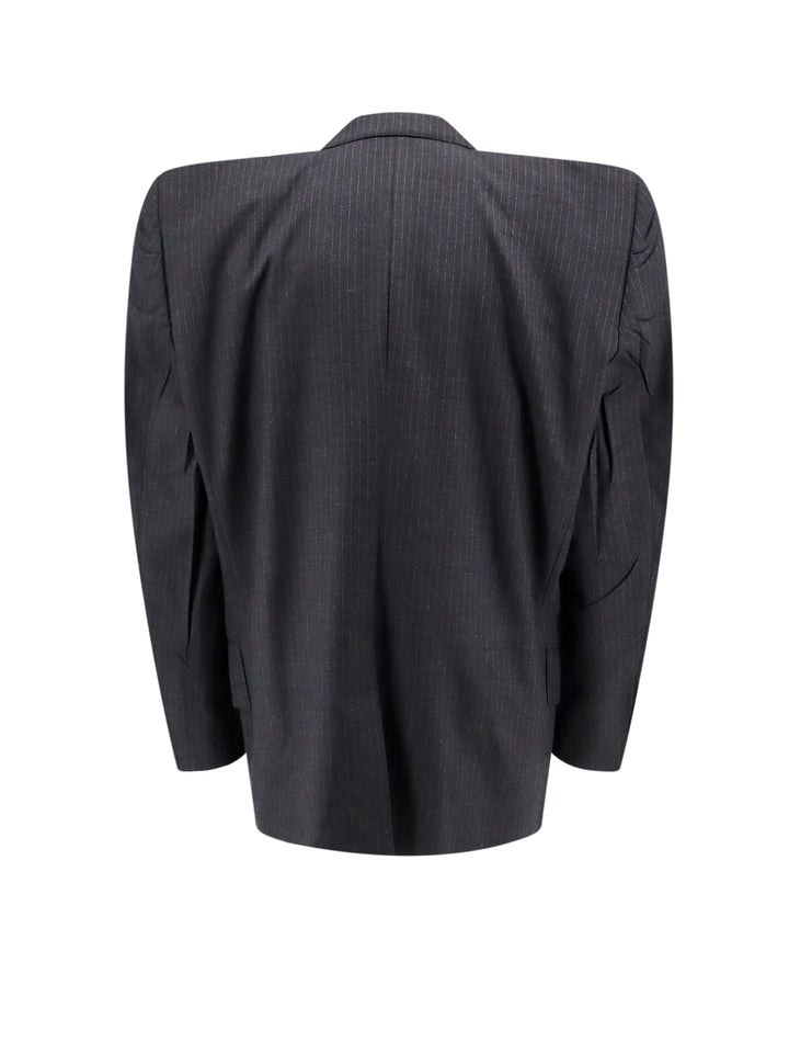 Cut Away Boxy wool blazer with striped motif