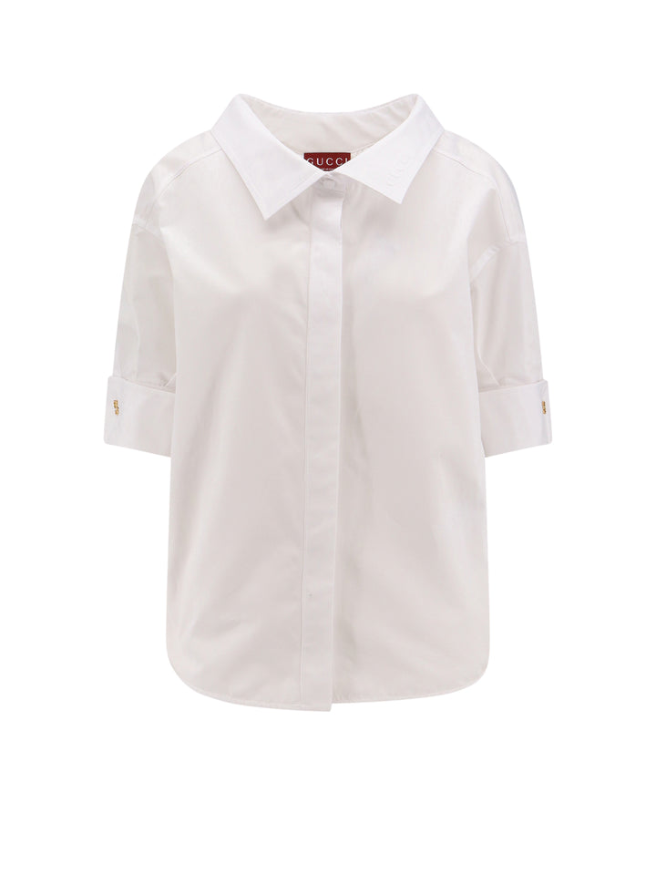 Cotton shirt with Gucci embossed detail