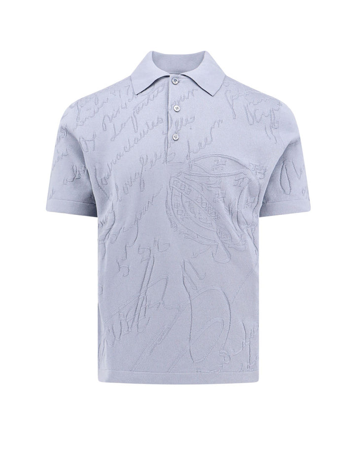 Silk and cotton polo shirt