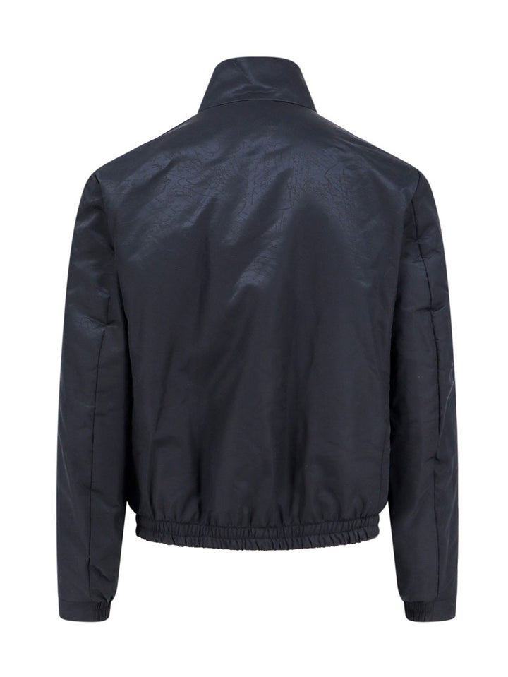 Padded nylon jacket with all-over Scritto print