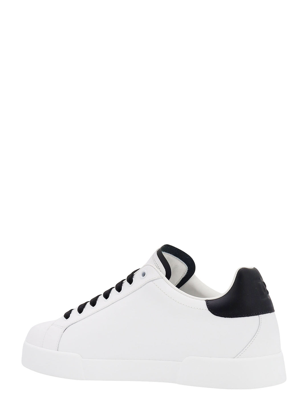 Leather sneakers with perforated logo