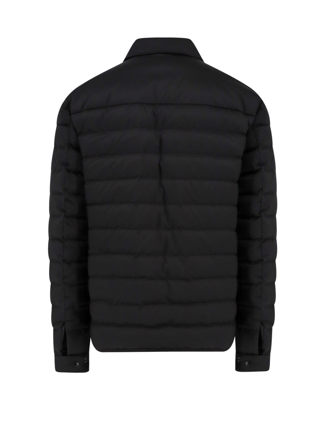 Padded and quilted nylon jacket with frontal logo