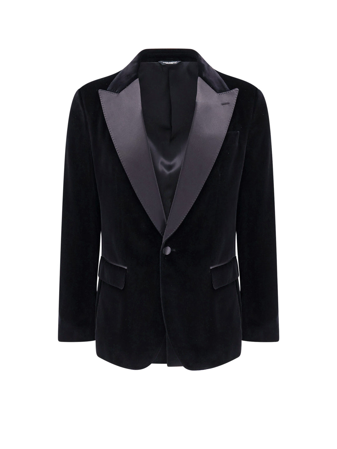 Velvet blazer with satin lapel