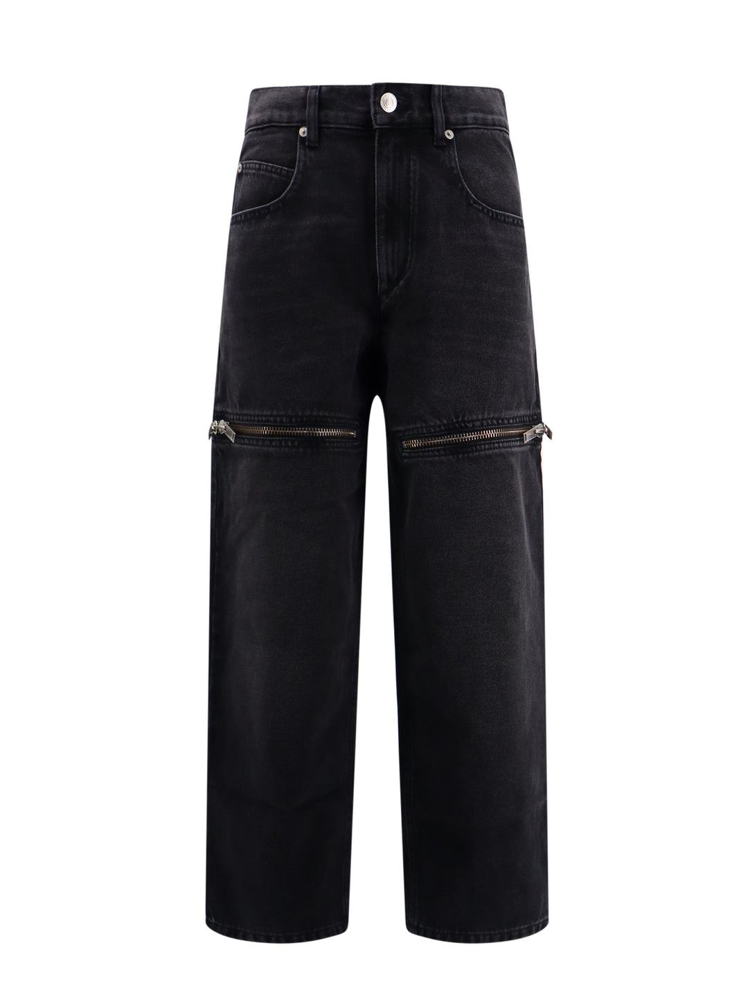 Biologic denim jeans with frontal zip detail