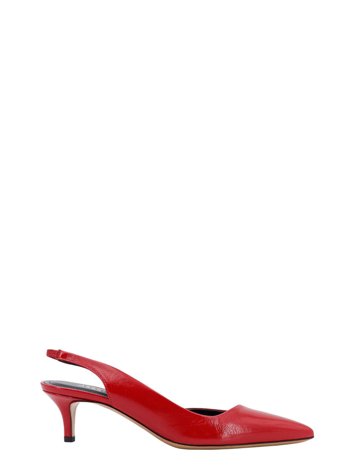 Red leather slingback