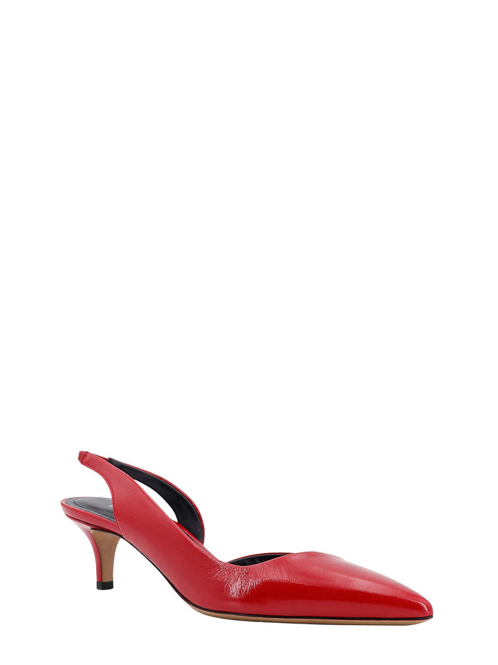 Red leather slingback