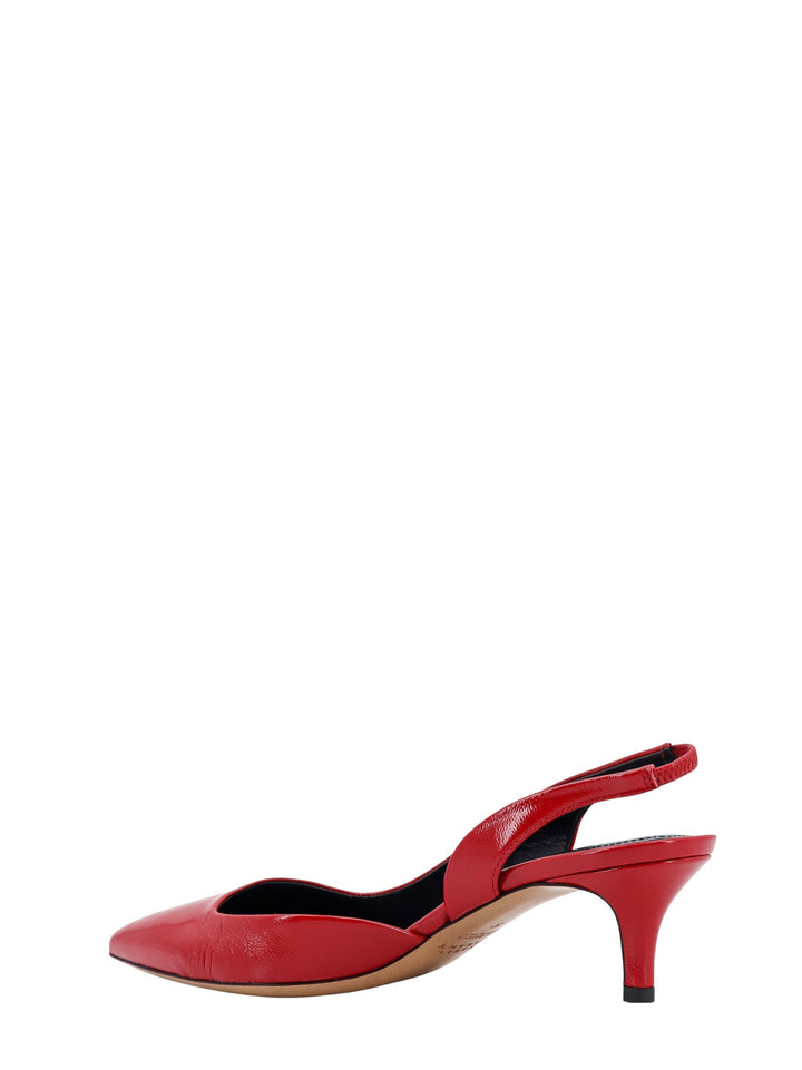 Red leather slingback