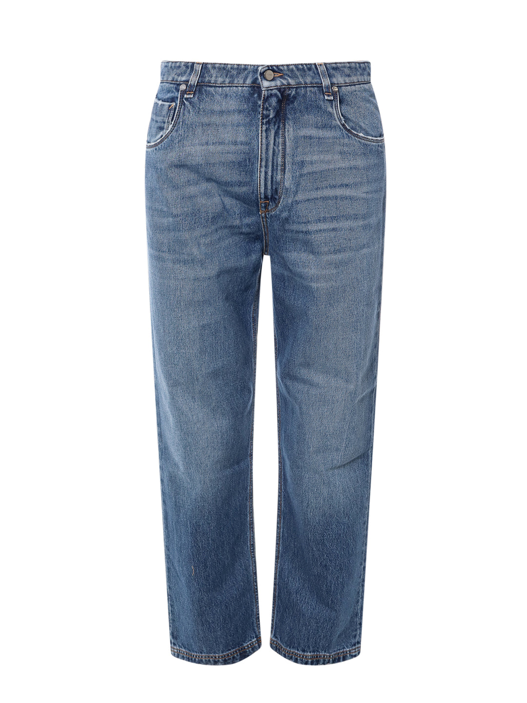 Cotton jeans with metal FF detail