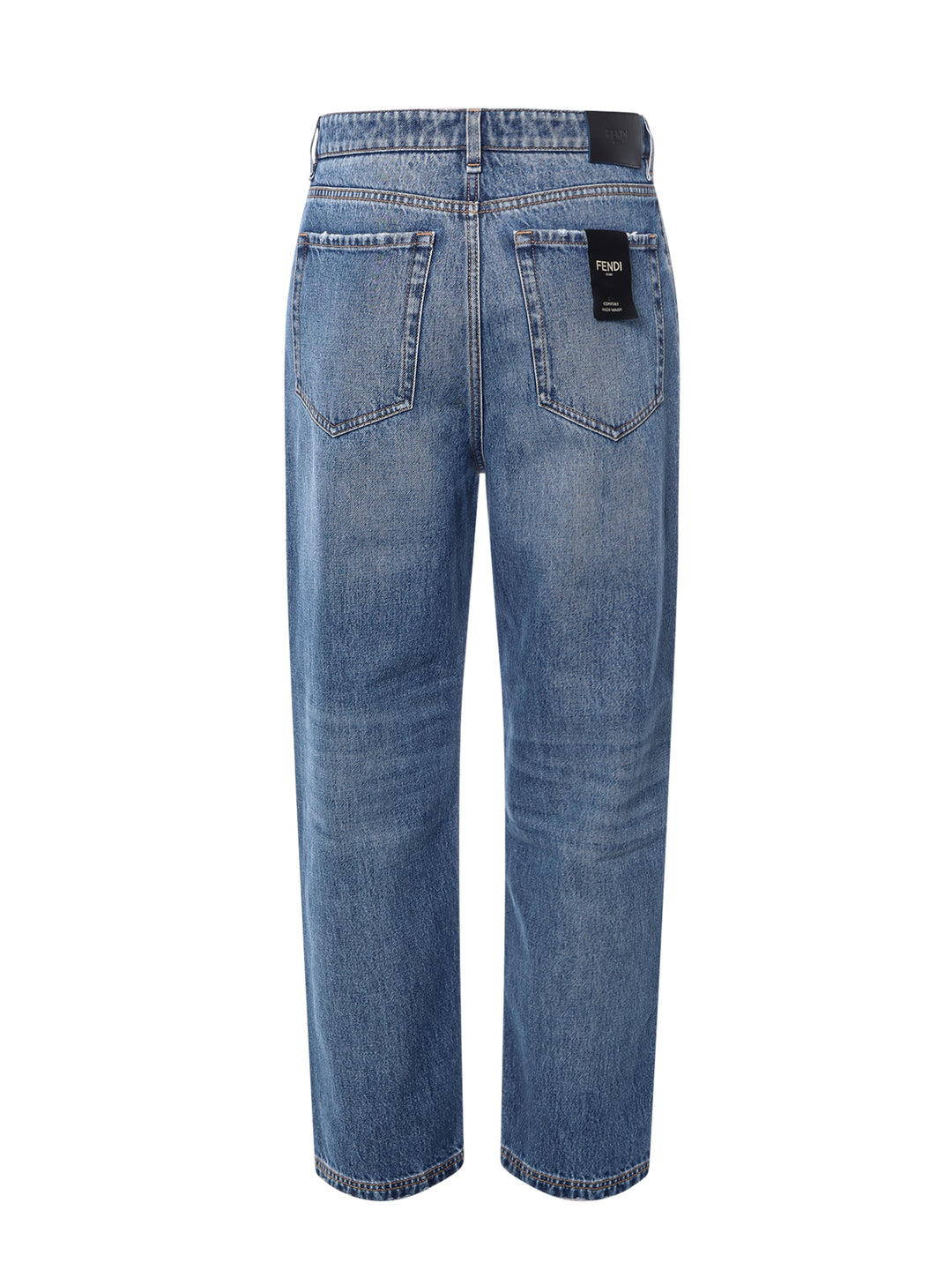 Cotton jeans with metal FF detail