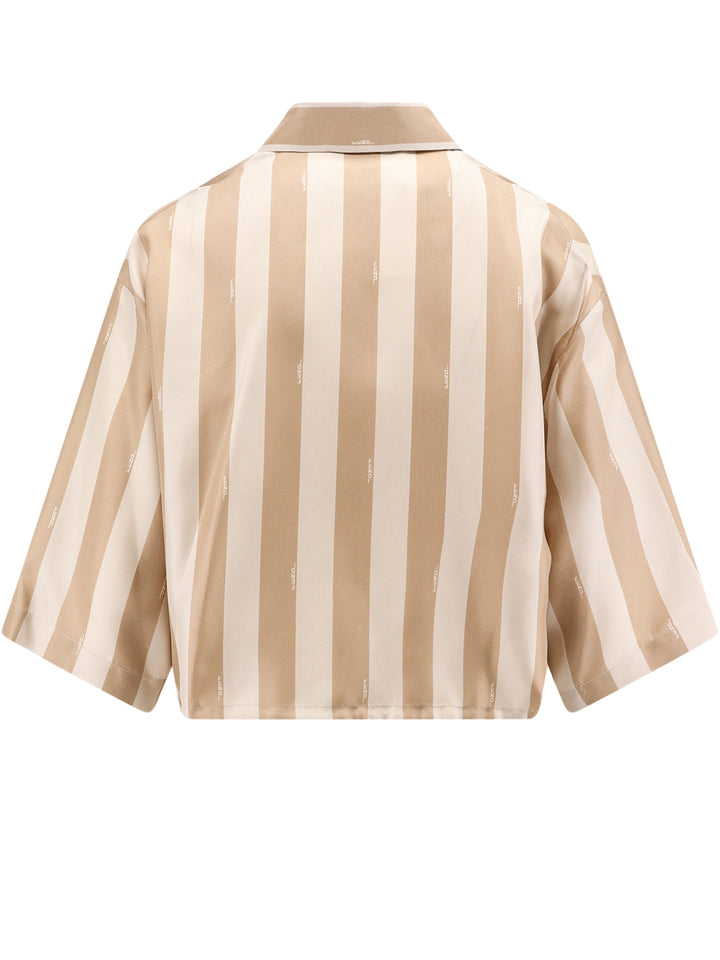 Crop Fit Pequin silk shirt