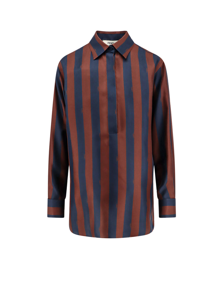 Silk shirt with Pequin stripes