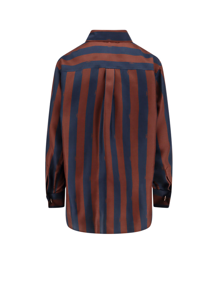 Silk shirt with Pequin stripes