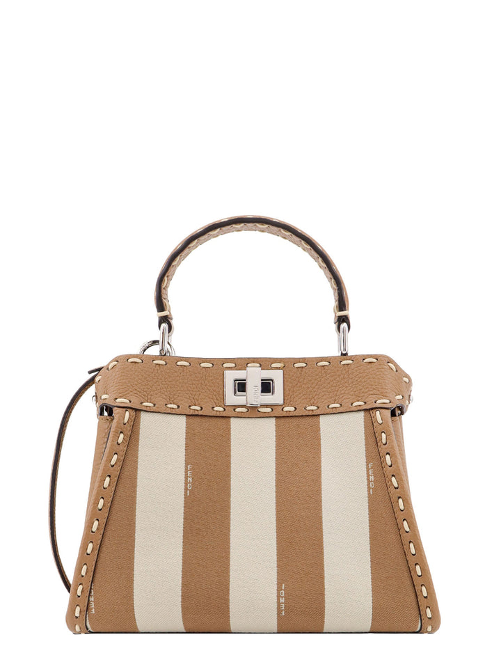 Jacquard fabric handbag with Pequin striped motif