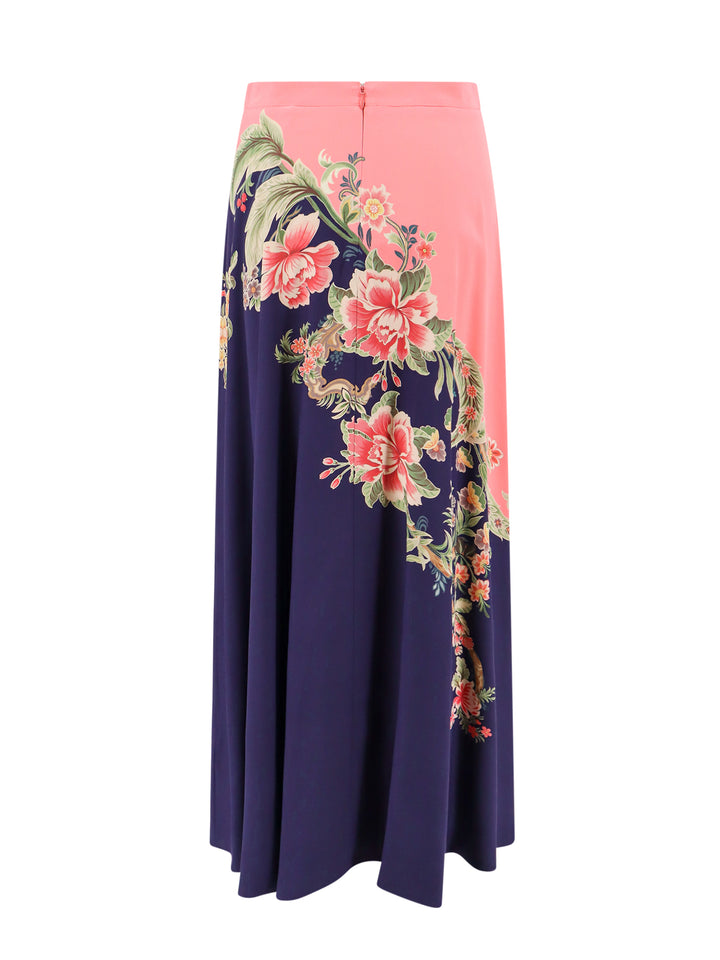 Flared silk long dress