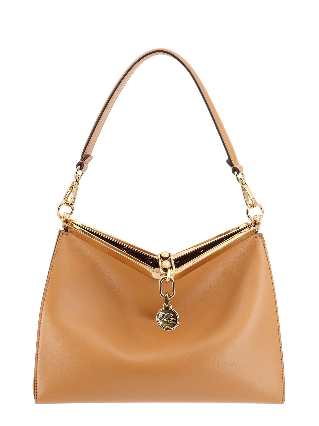 Leather shoulder bag with Pegaso charm