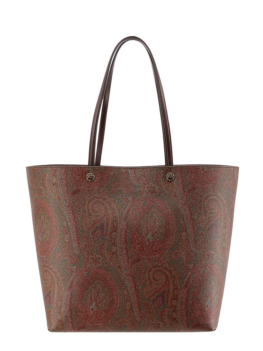 Coated canvas shoulder bag with paisley motif