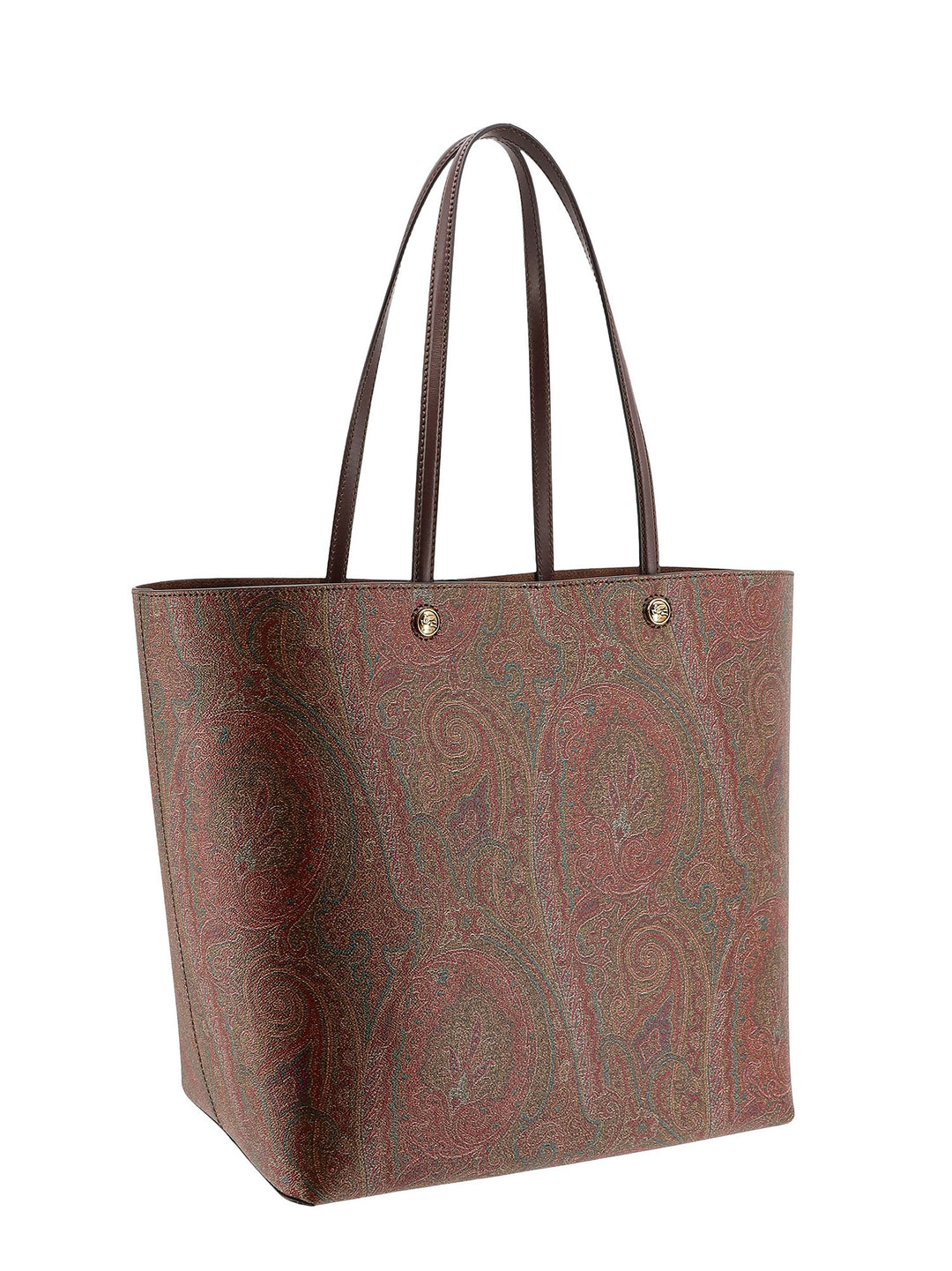 Coated canvas shoulder bag with paisley motif