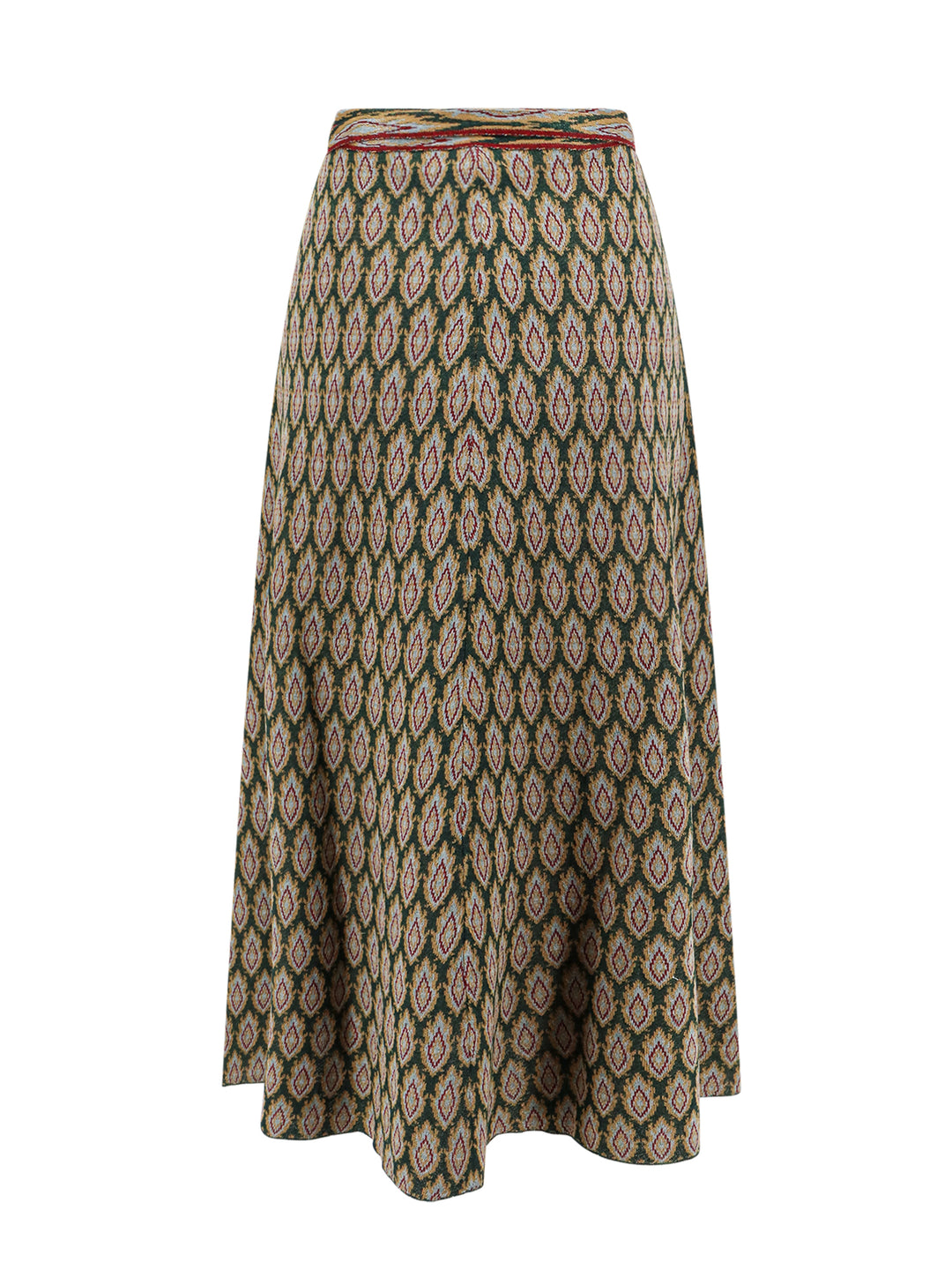 Viscose blend skirt with iconic pattern