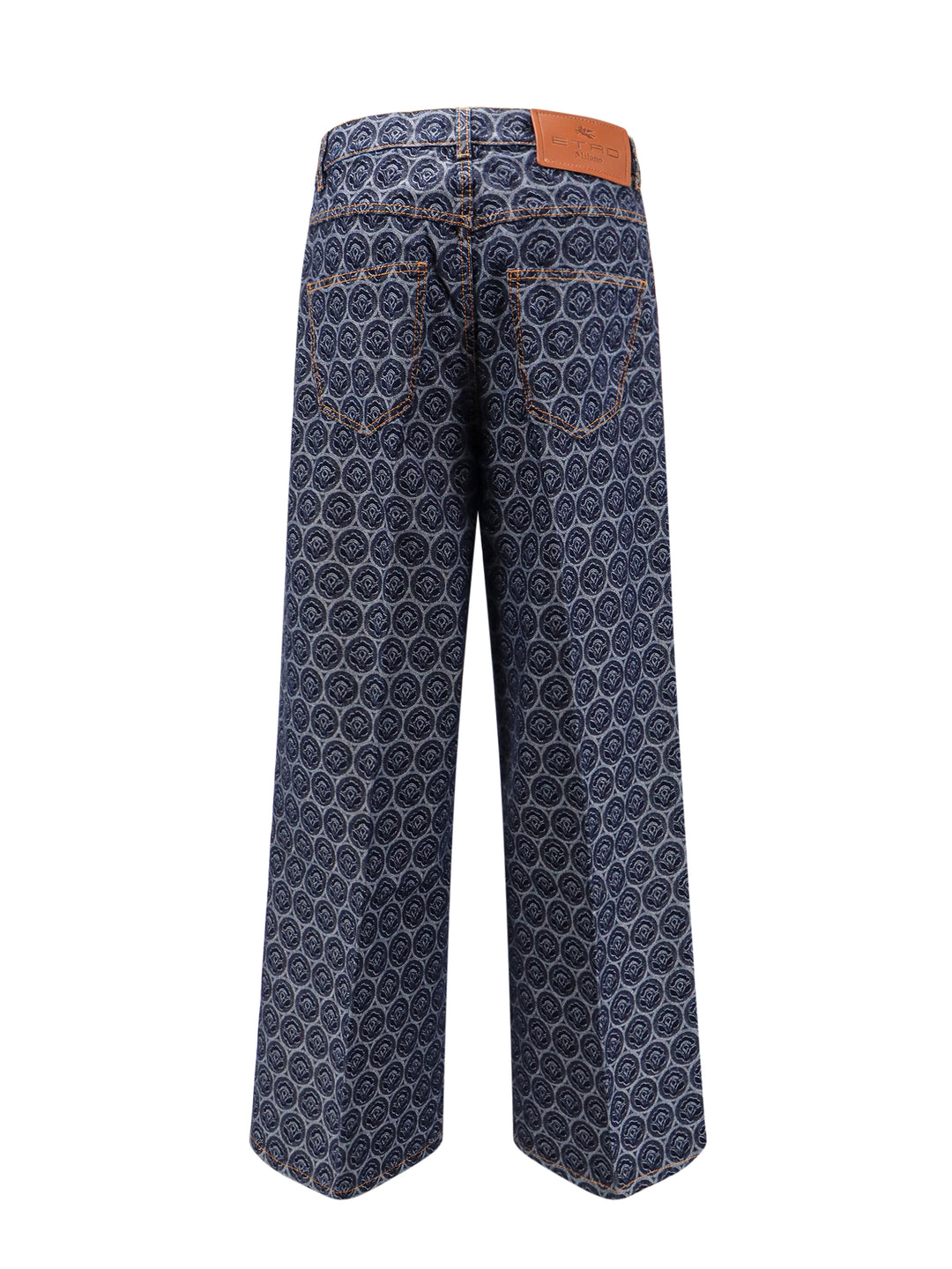 Cotton jeans with iconic motif