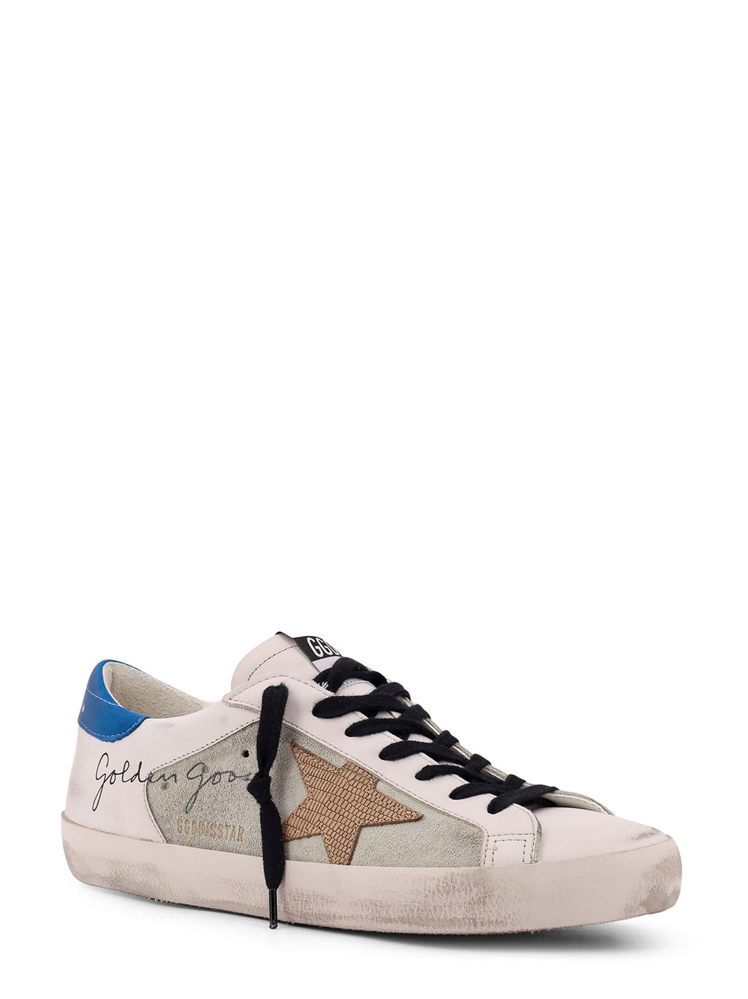 Leather and suede sneakers with logo print