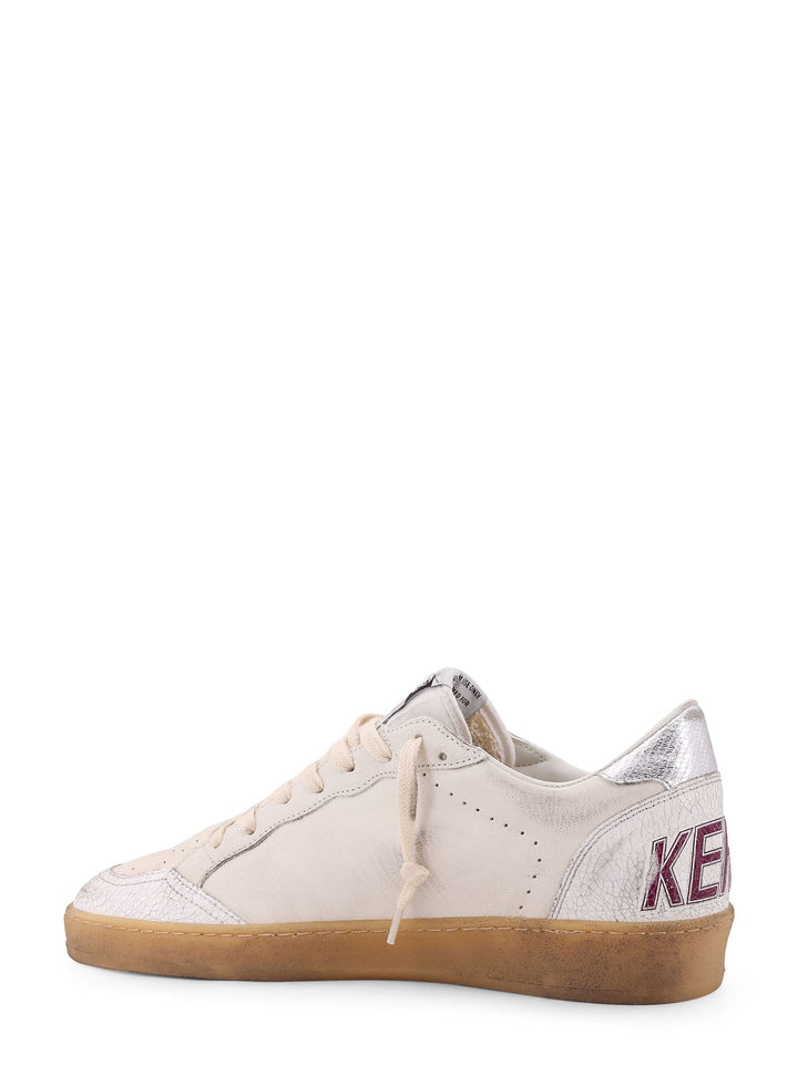 Leather sneakers with laminated detail