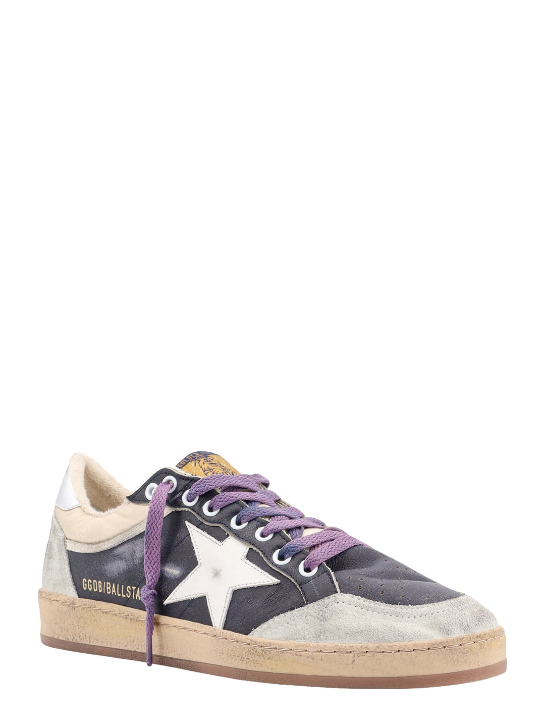 Bicolor leather and suede sneakers