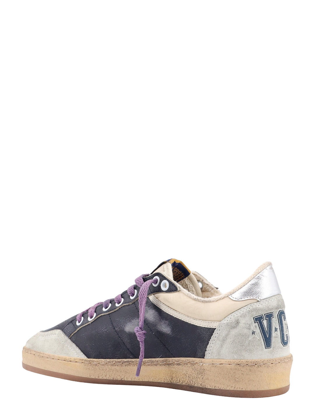 Bicolor leather and suede sneakers