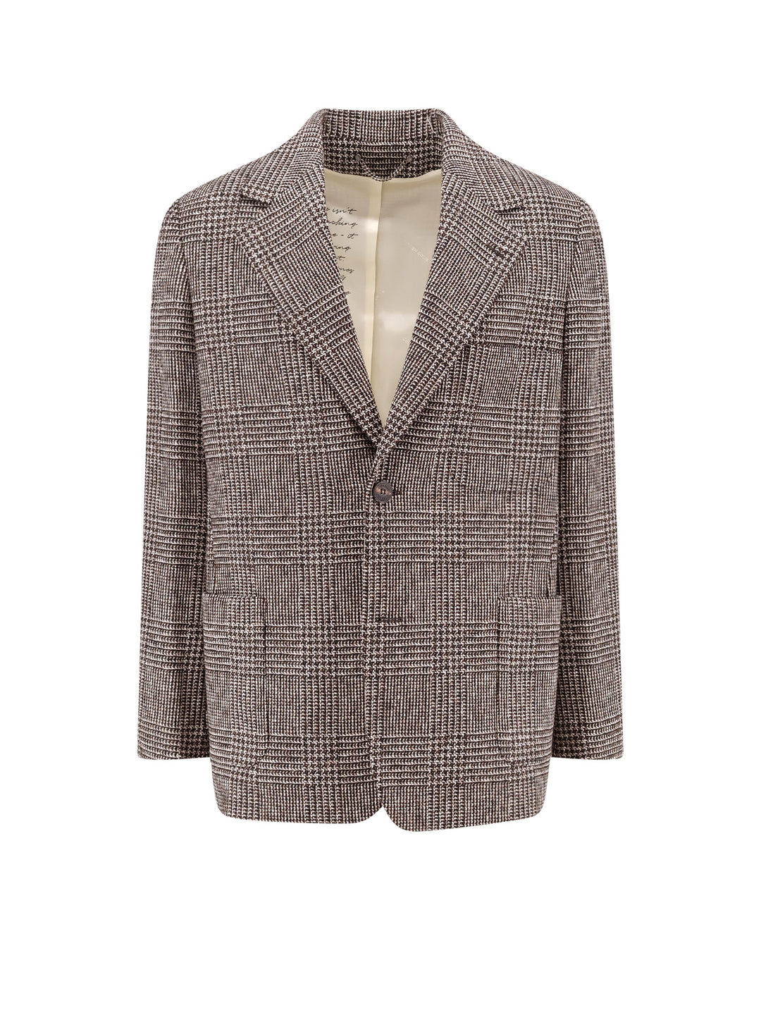 Prince of Wales wool blend blazer