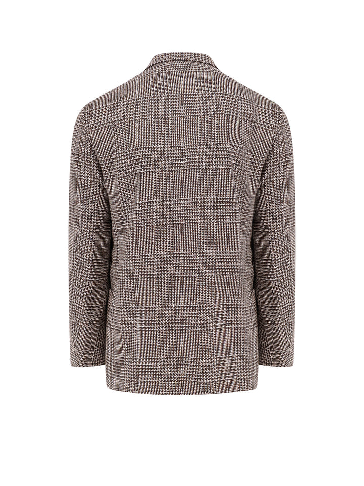 Prince of Wales wool blend blazer