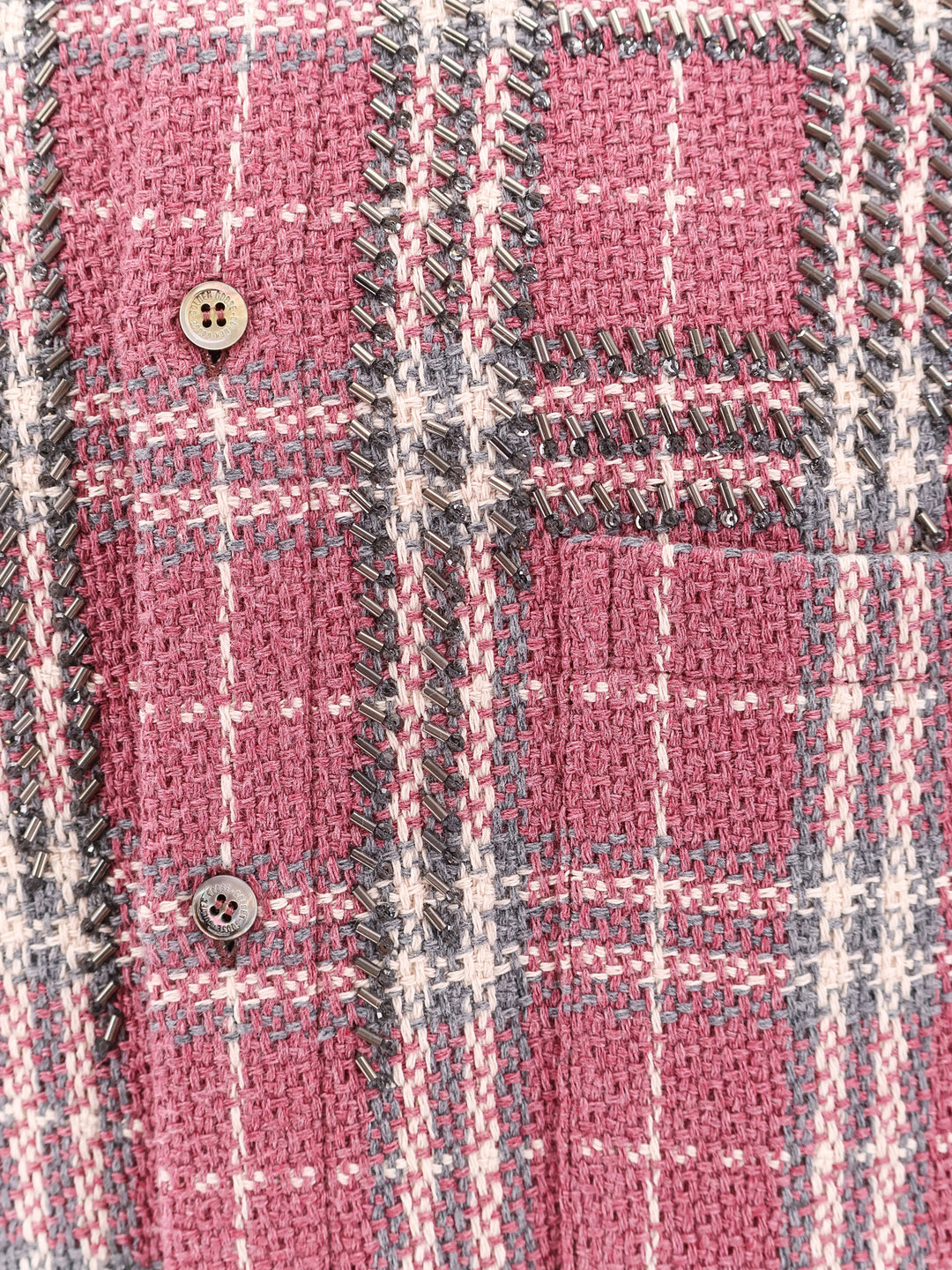 Strong Check cotton shirt with metal details