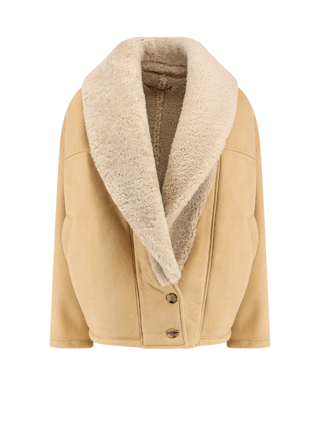 Suede jacket with shearling lining