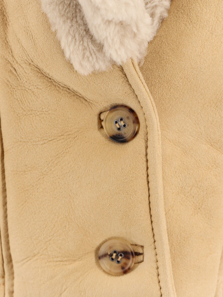 Suede jacket with shearling lining