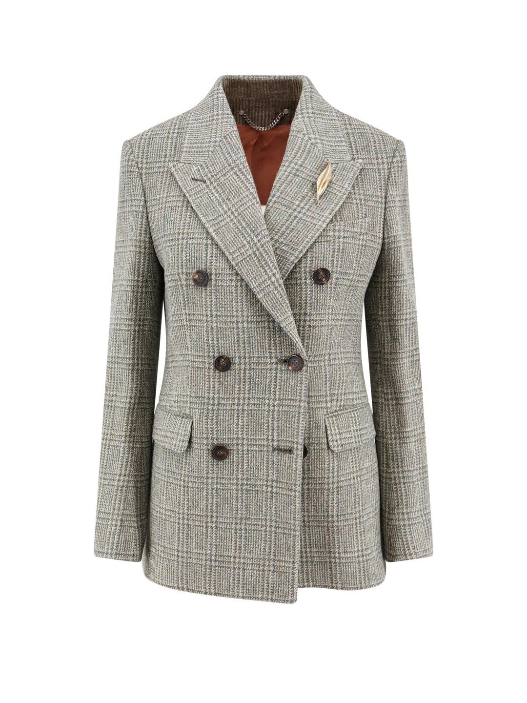 Virgin wool blazer with Prince of Wales motif