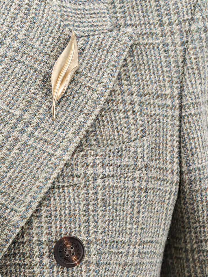 Virgin wool blazer with Prince of Wales motif