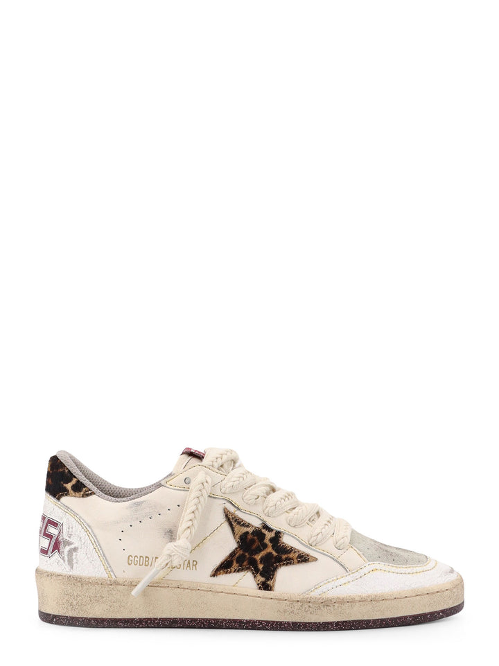 Leather and suede sneakers with animalier detail