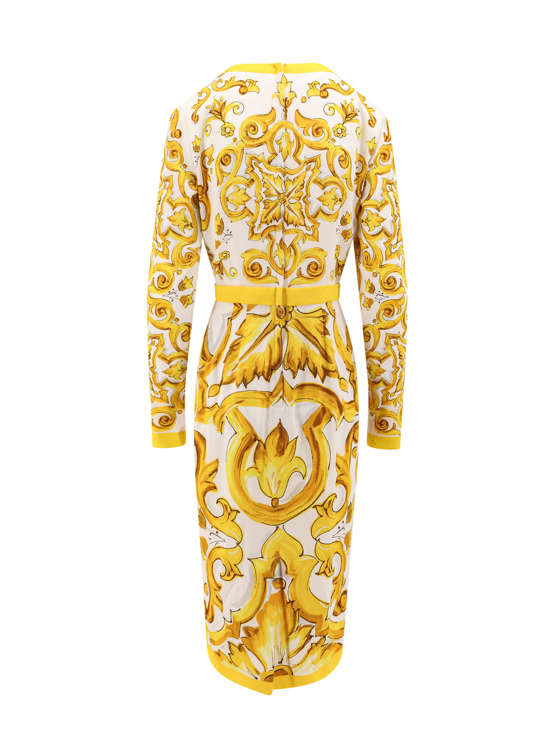 Silk dress with Majolica print