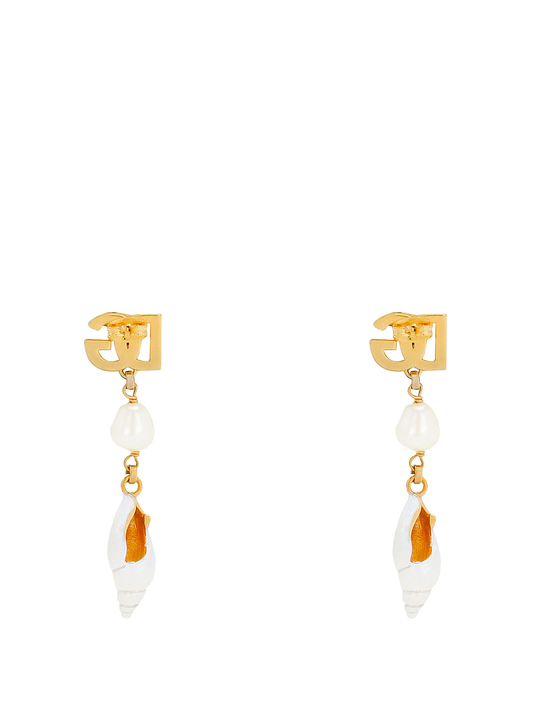 Earrings with DG Logo and shell