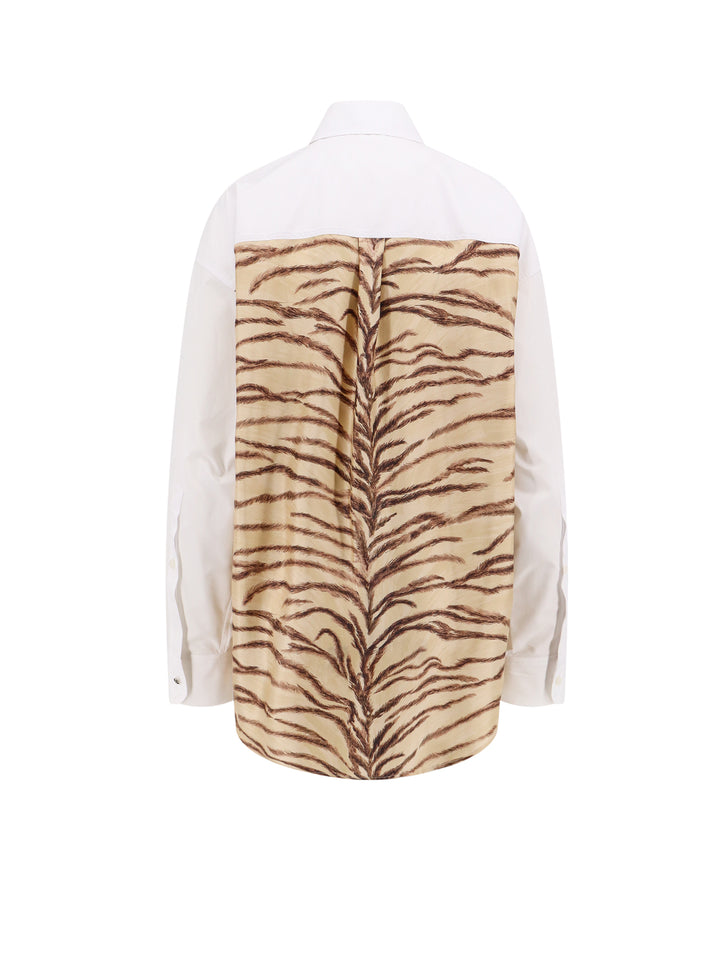 Cotton and silk shirt with animalier print