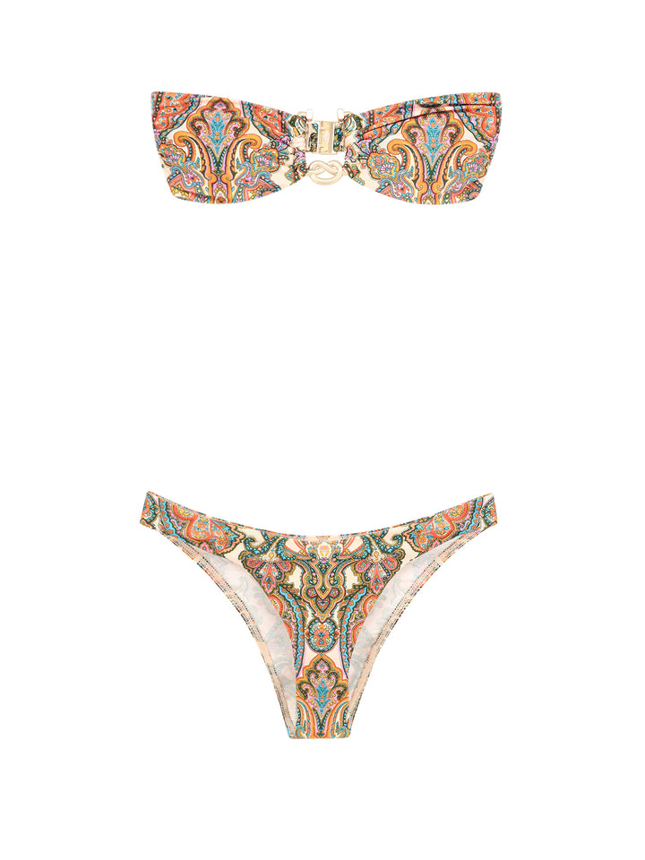 Lycra bikini with paisley motif