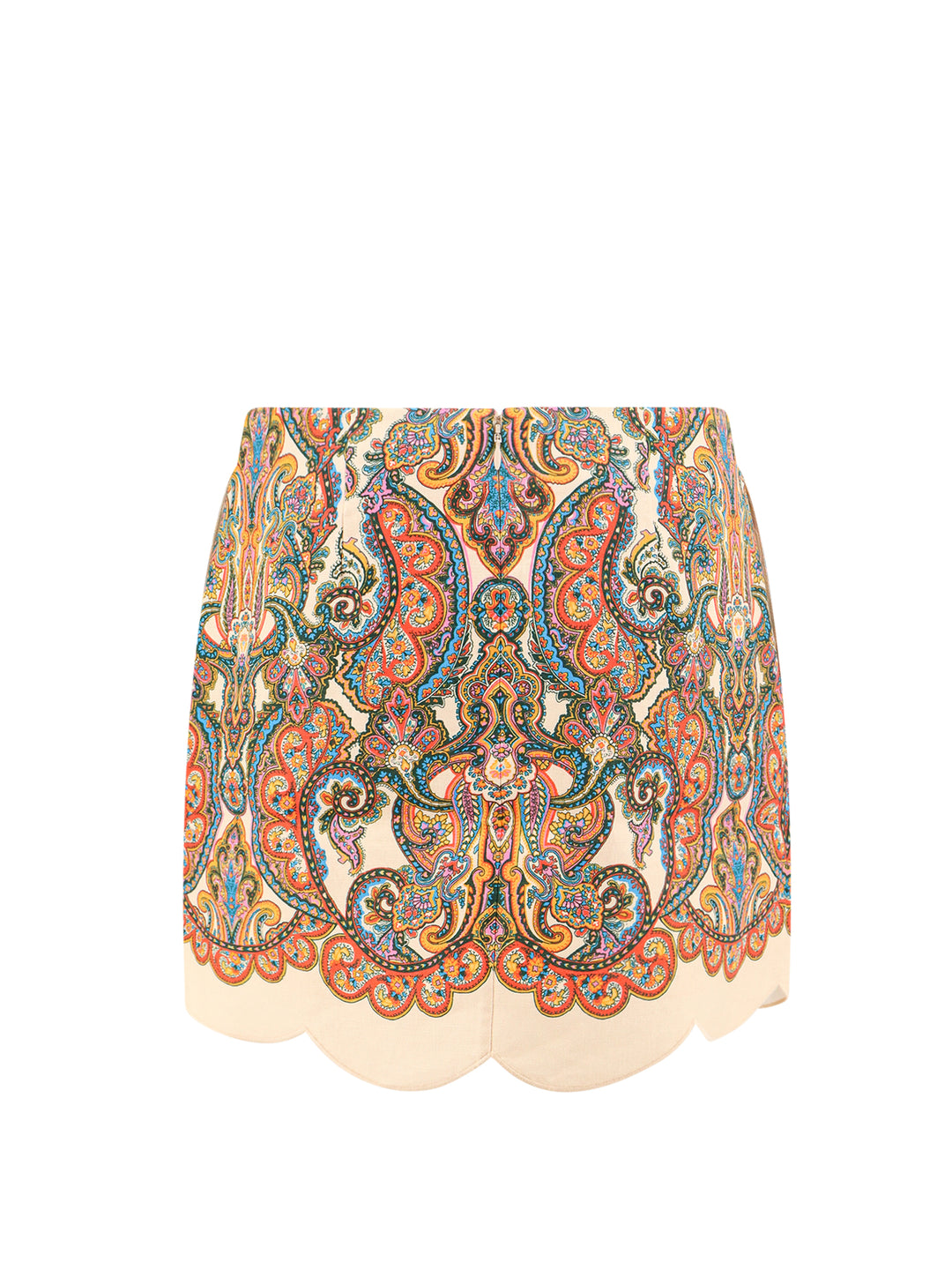 Linen skirt with paisley motif