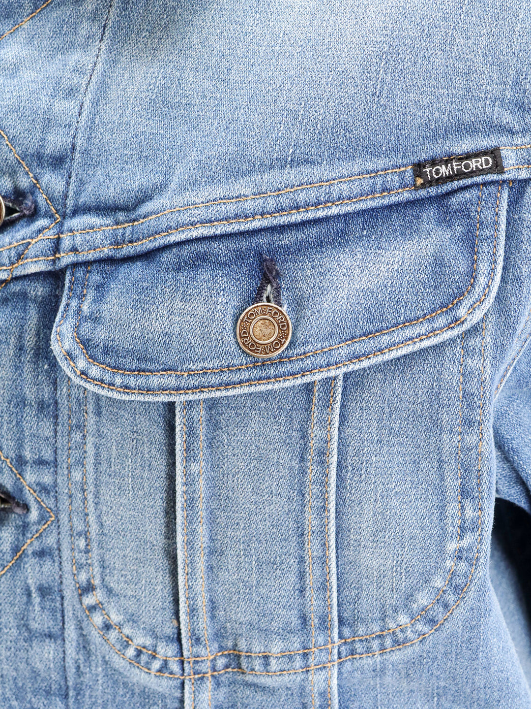 Denim jacket with stitched profiles