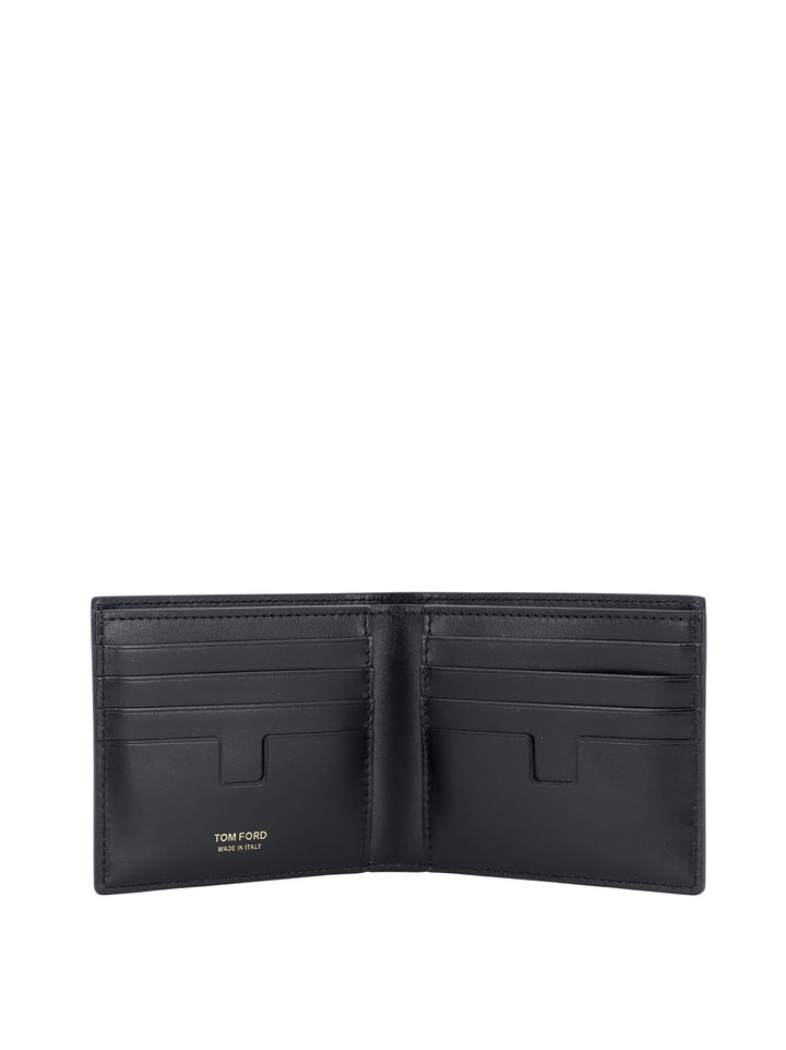 Leather wallet with croco effect