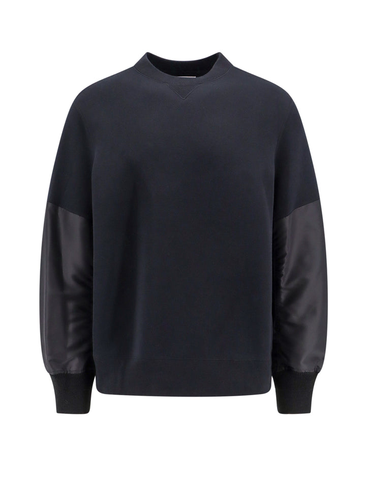 Cotton sweatshirt with nylon inserts