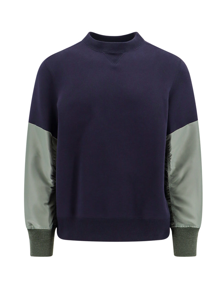 Cotton sweatshirt with nylon inserts