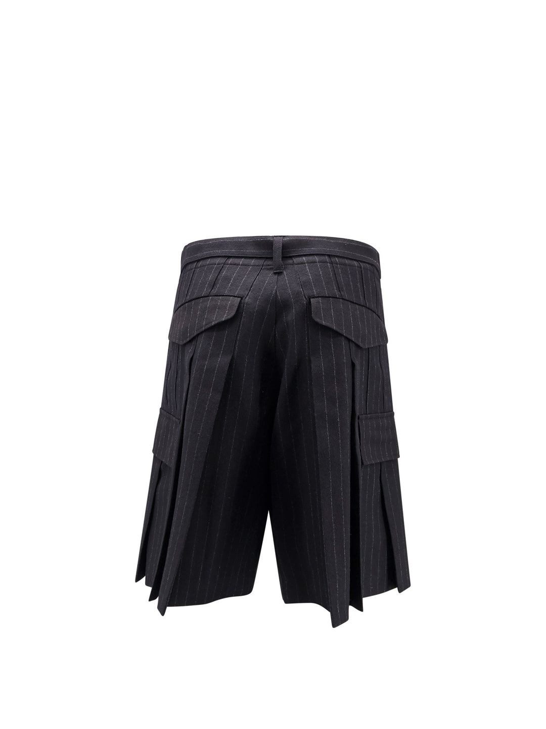 Wool bermuda shorts with striped motif