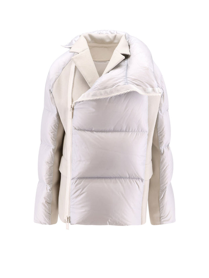 Padded nylon jacket with wool inserts